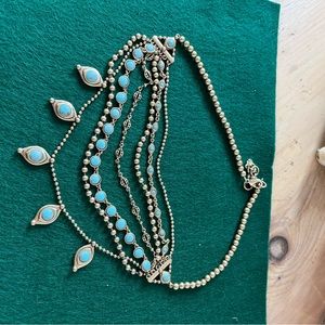 Lucky Brand necklace gold and turquoise